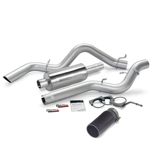 Banks Power Monster Exhaust System Single Exit Black Round Tip 06-07 Chevy 6.6L SCLB Banks Power.