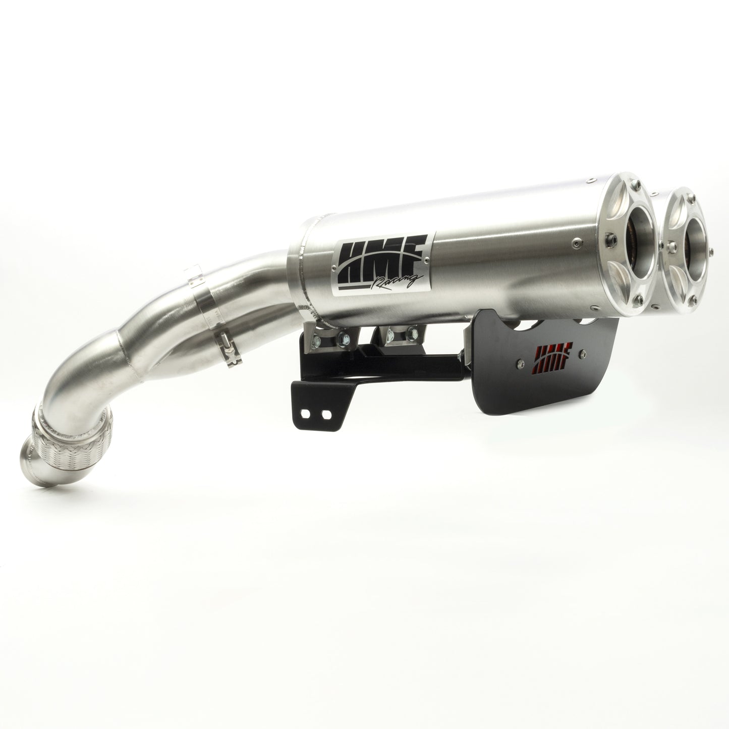 HMF Racing Titan SS Big Core Dual Turbo-Back Exhaust for Can-Am Maverick R, Stainless Steel with Billet end caps, photo 7