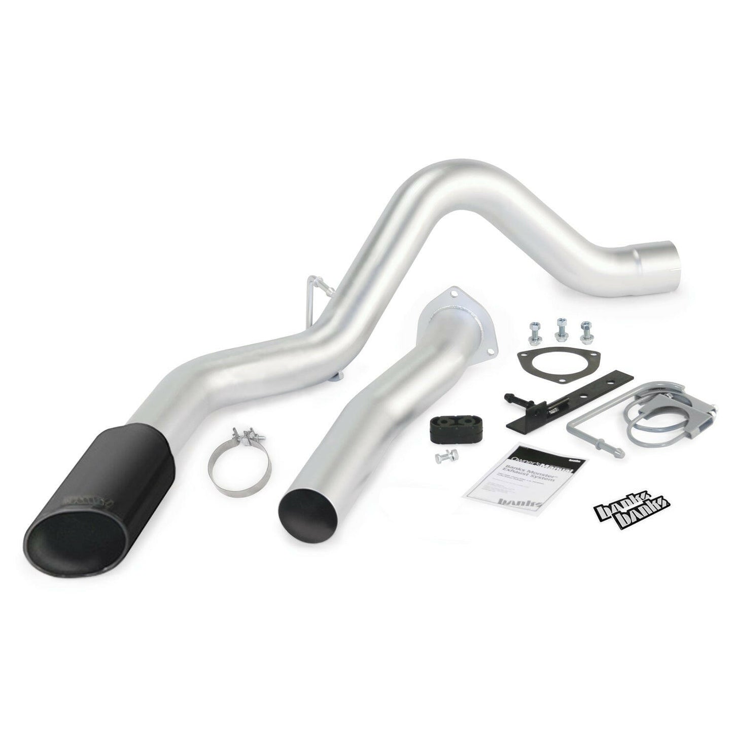 Banks Power Monster Exhaust System Single Exit Black Tip 07-10 Chevy 6.6L LMM ECSB-CCLB to Banks Power.