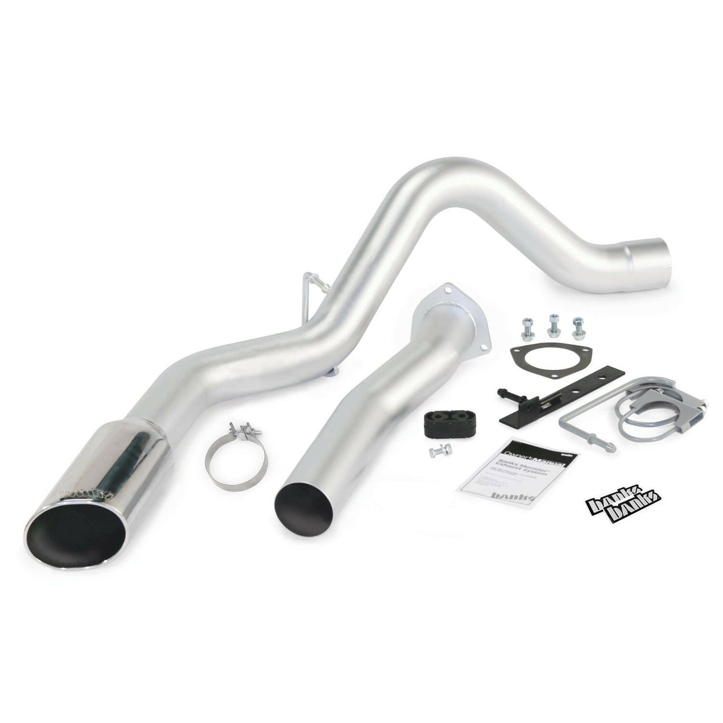 Banks Power Monster Exhaust System Single Exit Chrome Tip 07-10 Chevy 6.6L LMM ECSB-CCLB to Banks Power