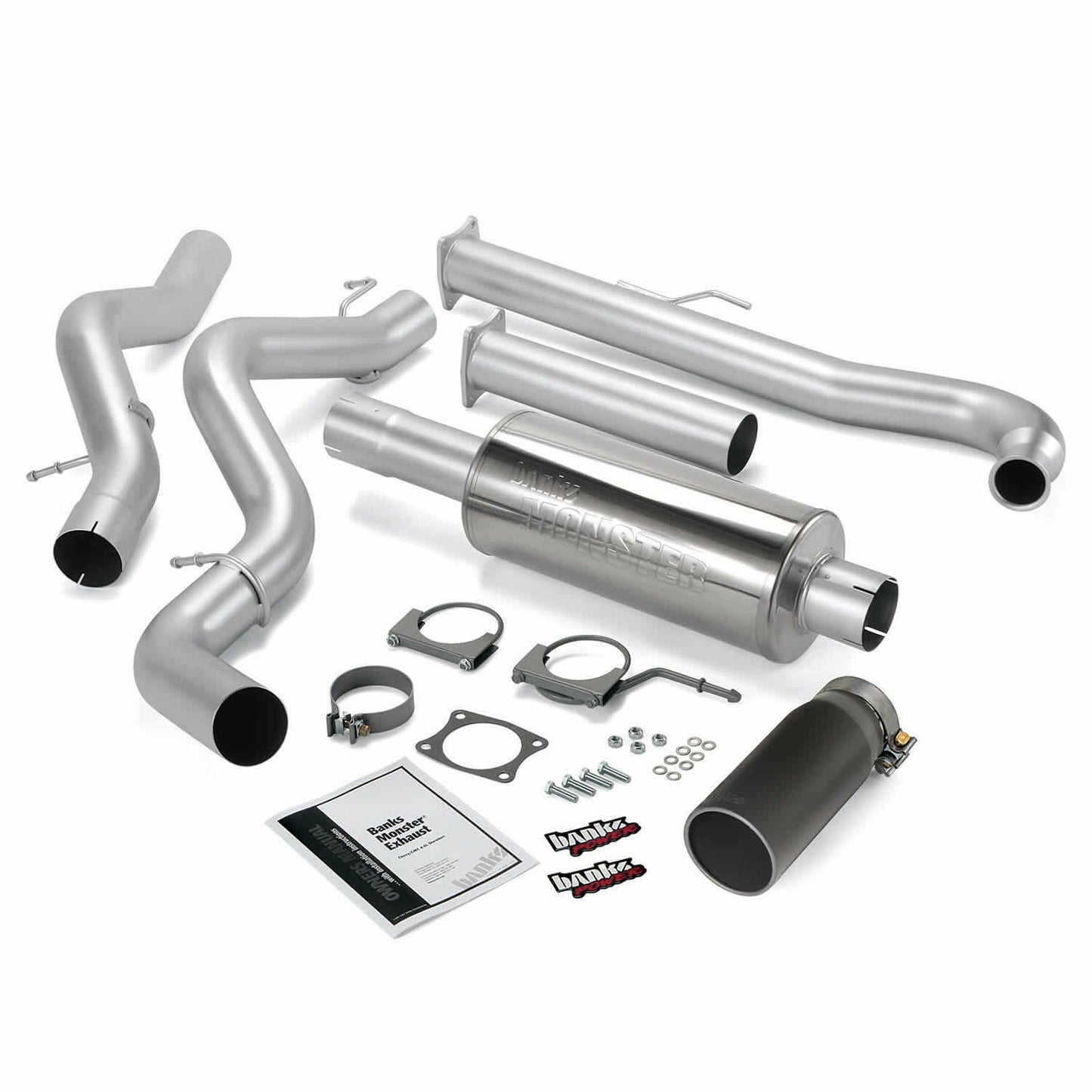 Banks Power Monster Exhaust System Single Exit Black Tip 01-04 Chevy 6.6L SCLB Banks Power