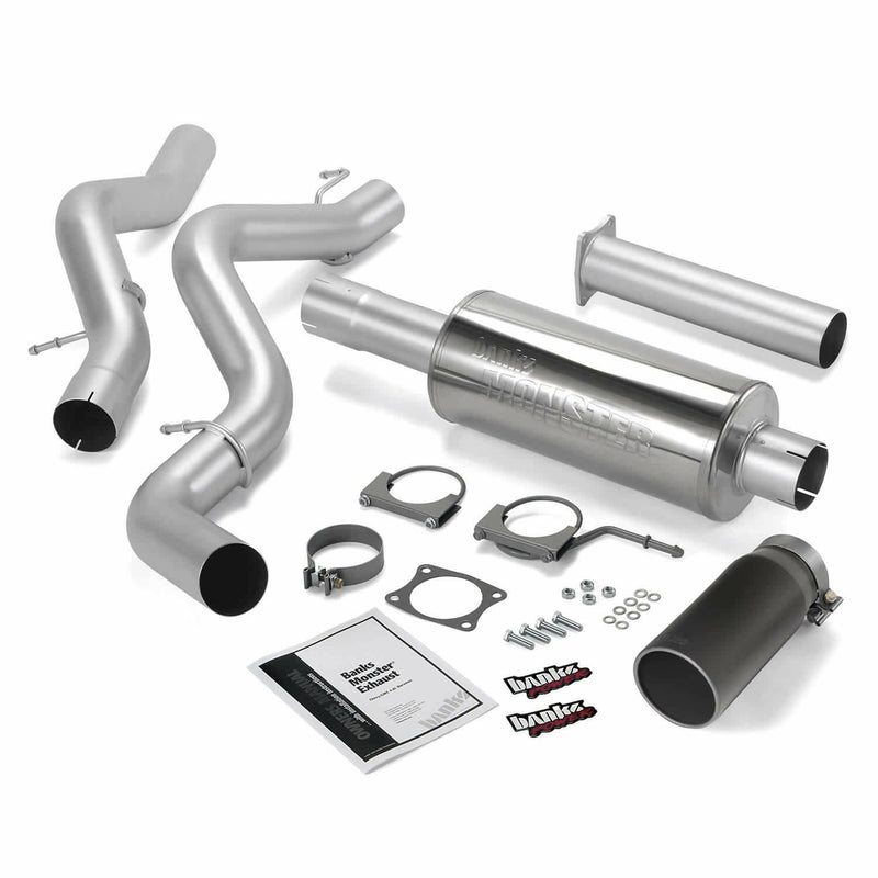 Banks Power Monster Exhaust System Single Exit Black Tip 02-05 Chevy 6.6L SCLB Banks Power