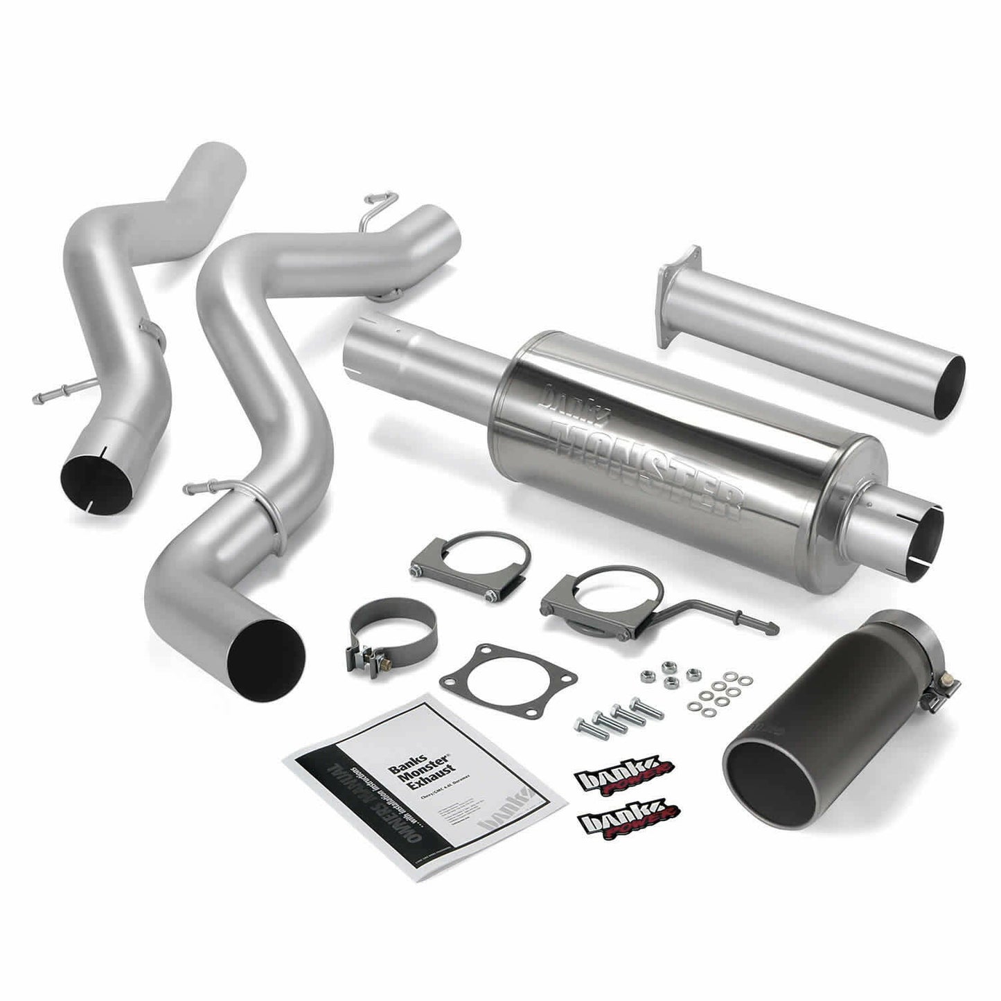 Banks Power Monster Exhaust System Single Exit Black Tip 02-05 Chevy 6.6L EC/CCSB Banks Power.