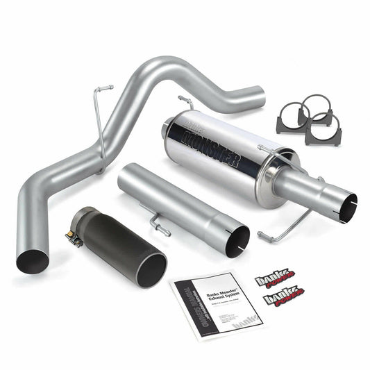 Banks Power Monster Exhaust System Single Exit Black Round Tip 04-07 Dodge 5.9L 325hp CCLB Banks Power.