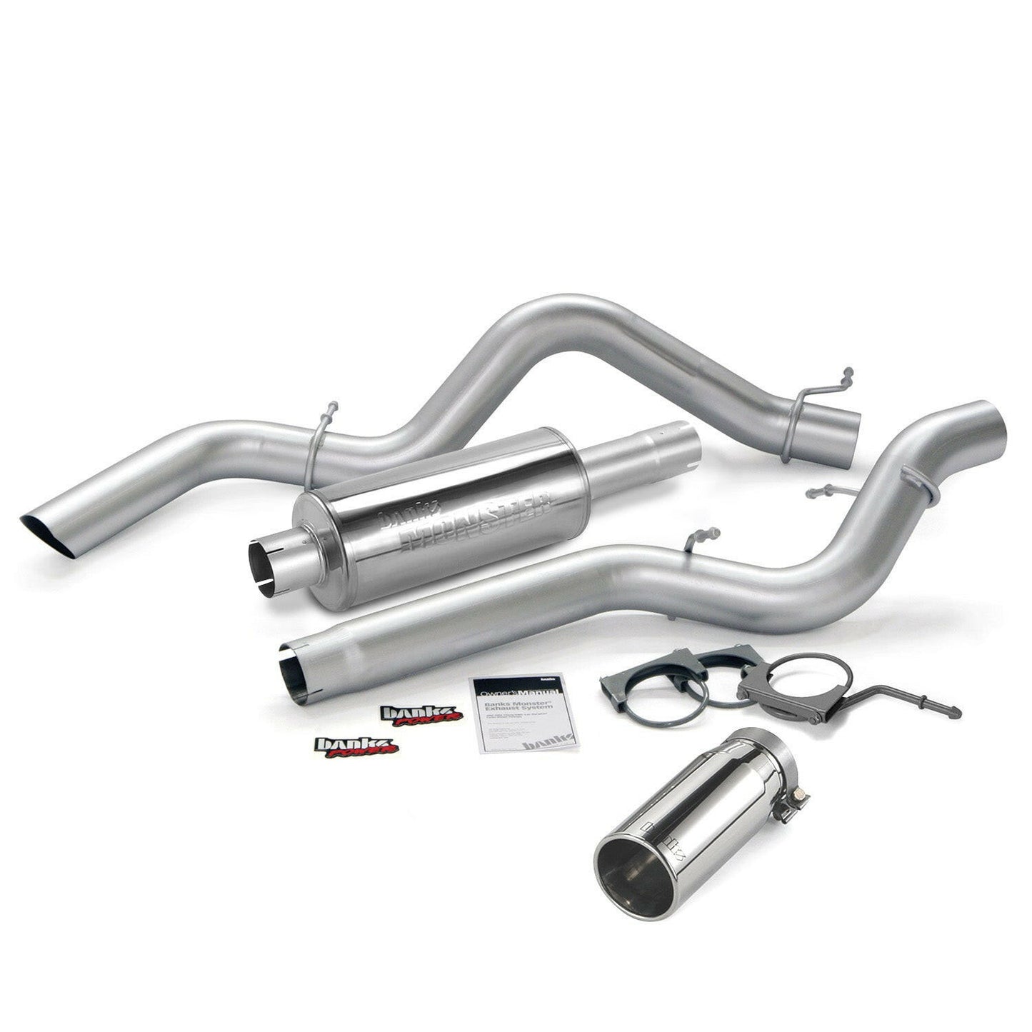 Banks Power Monster Exhaust System Single Exit Chrome Round Tip 06-07 Chevy 6.6L ECSB Banks Power