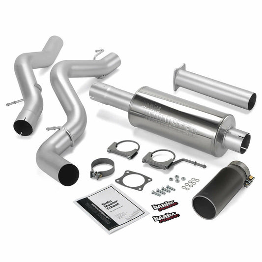 Banks Power Monster Exhaust System Single Exit Black Round Tip 06-07 Chevy 6.6L ECLB Banks Power.