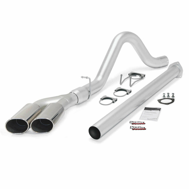 Banks Power Monster Exhaust System Single Exit Dual Chrome Ob Round Tips 11-14 Ford 6.7L F250/F350/450 CCSB-LB Banks Power