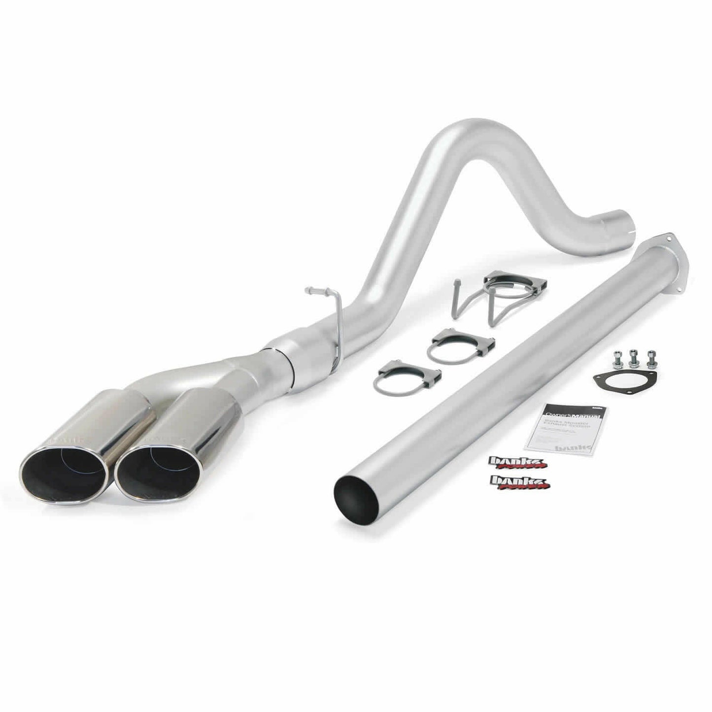 Banks Power Monster Exhaust System Single Exit Dual Chrome Ob Round Tips 15 Ford Super Duty 6.7L Diesel Banks Power.