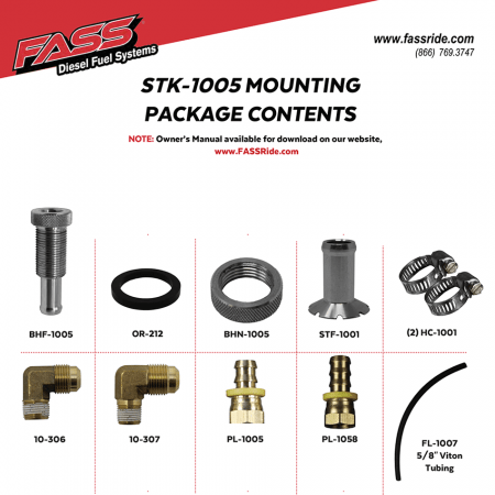 FASS STK1005 Diesel Fuel Bulkhead and Viton Suction Tube Kit - STK1005.